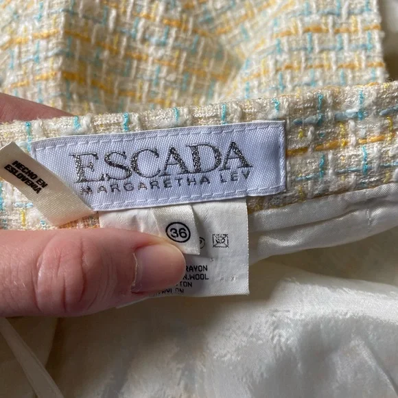 Vintage 1980s Escada Tweed Skirt Suit Co-Ord Set - Picture 13 of 16